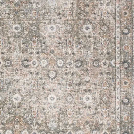 Gray Floral Distressed Area Rug Photo 2