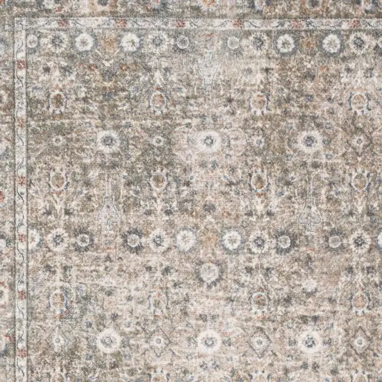 Gray Floral Distressed Area Rug Photo 2