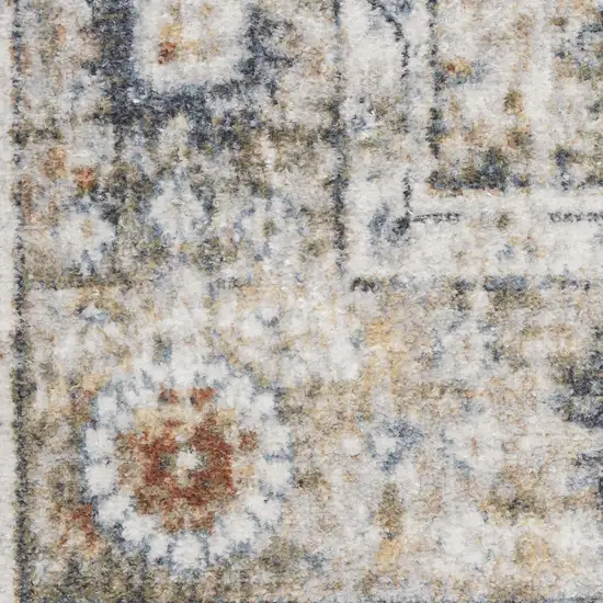 Gray Floral Distressed Area Rug Photo 9