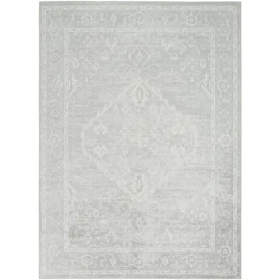 Gray Floral Distressed Area Rug Photo 7