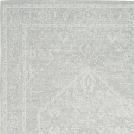 Gray Floral Distressed Area Rug Photo 8