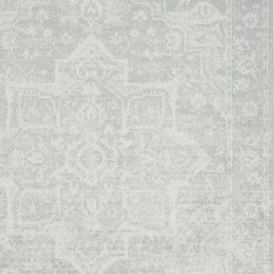 Gray Floral Distressed Area Rug Photo 8