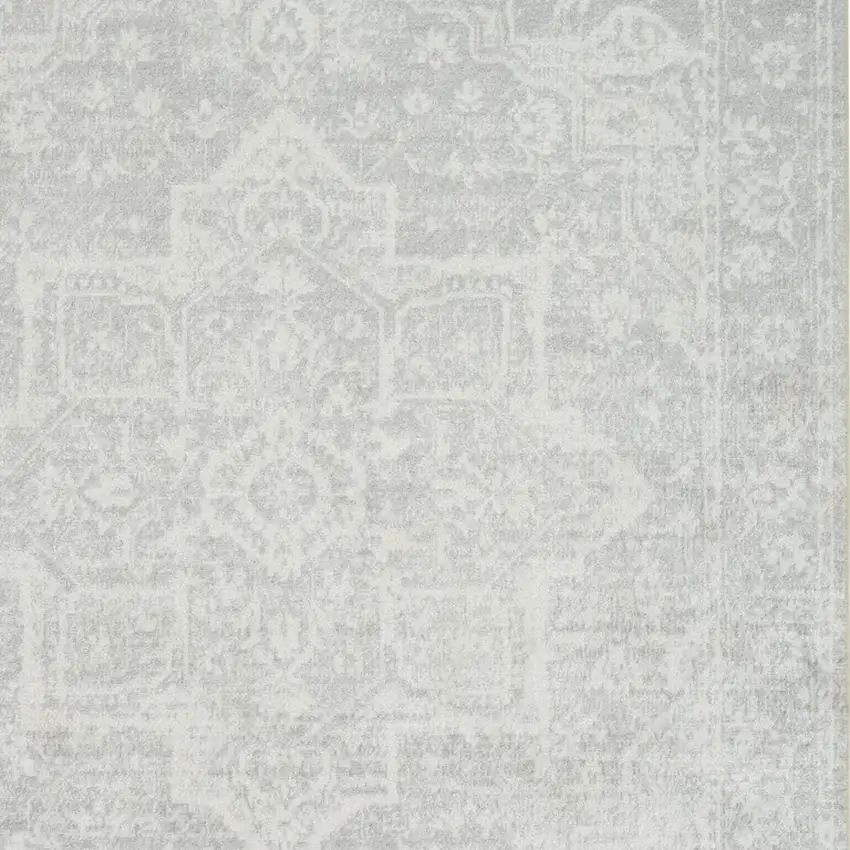 Gray Floral Distressed Area Rug Photo 8