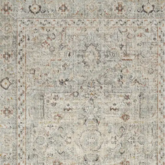 Gray Floral Distressed Area Rug Photo 9