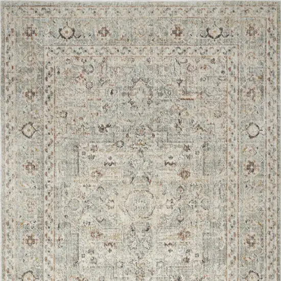 Gray Floral Distressed Area Rug Photo 7