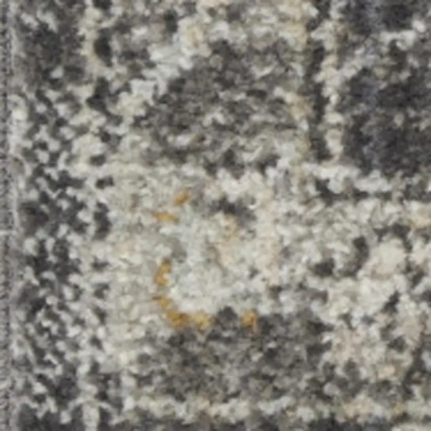Gray Floral Distressed Area Rug Photo 2