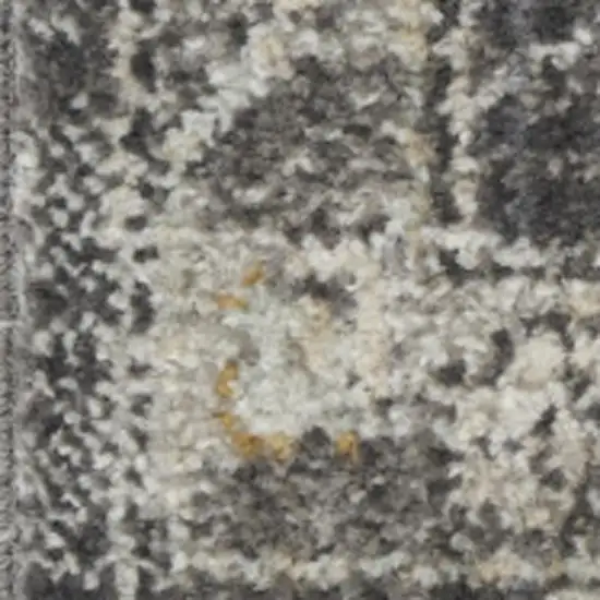 Gray Floral Distressed Area Rug Photo 2