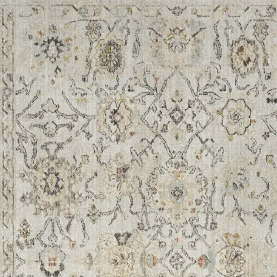 Gray Floral Distressed Area Rug Photo 9