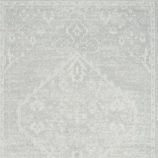 Gray Floral Distressed Area Rug Photo 9