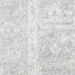 Photo of Gray Floral Distressed Area Rug