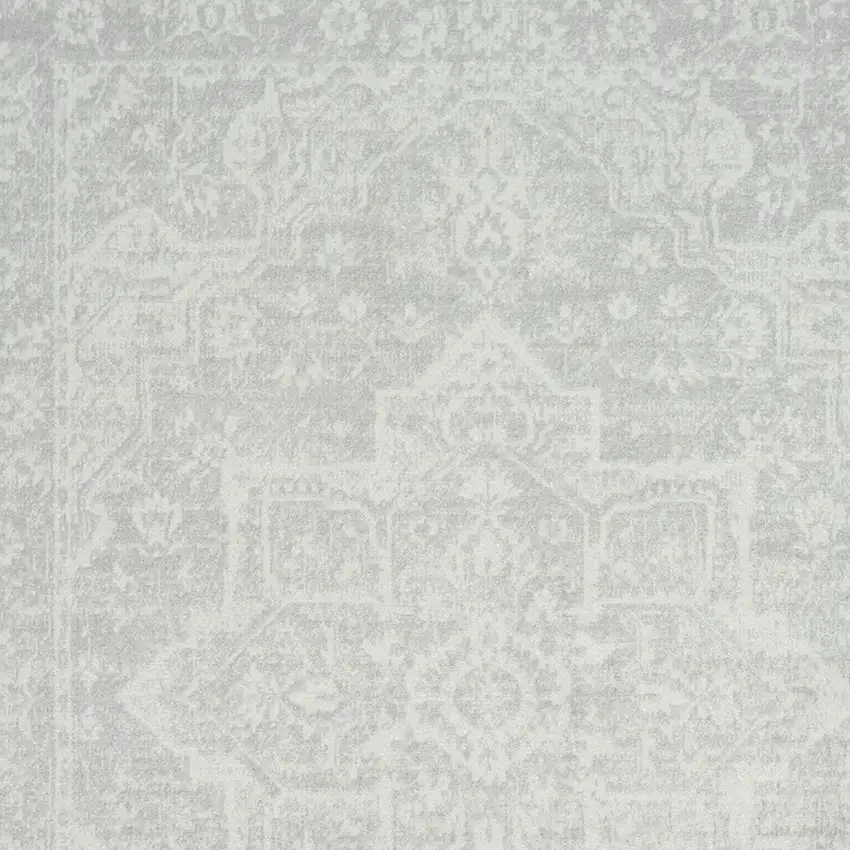 Gray Floral Distressed Area Rug Photo 8
