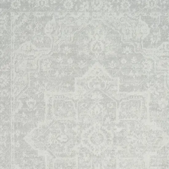 Gray Floral Distressed Area Rug Photo 8