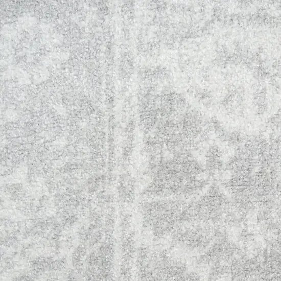 Gray Floral Distressed Area Rug Photo 2