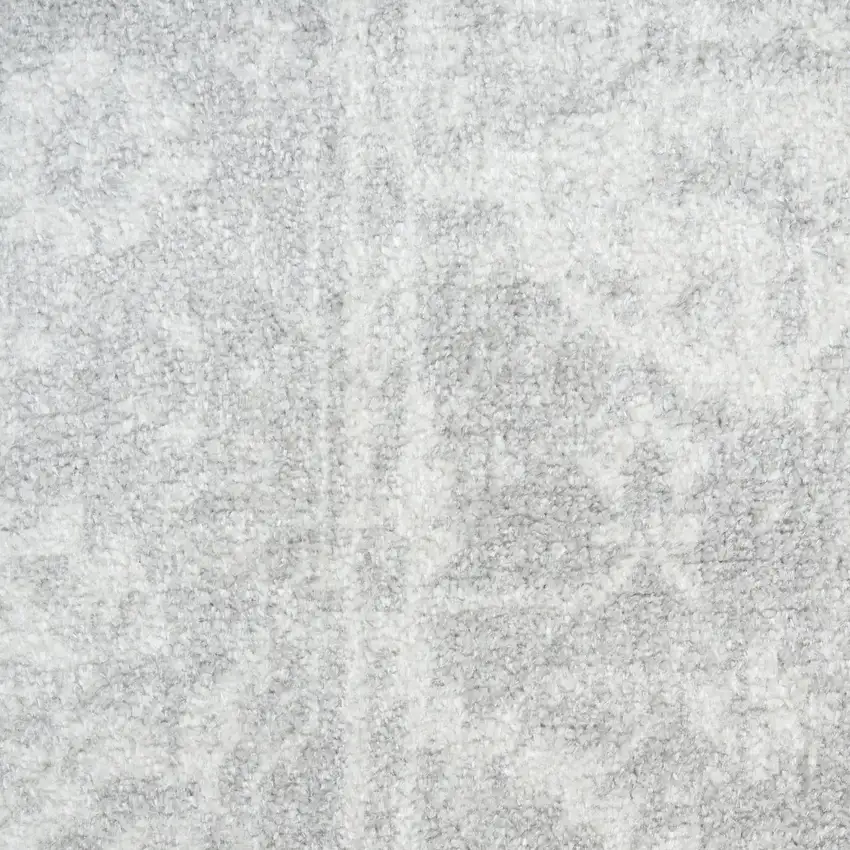 Gray Floral Distressed Area Rug Photo 2