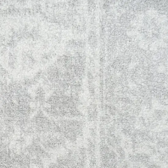 Gray Floral Distressed Area Rug Photo 4