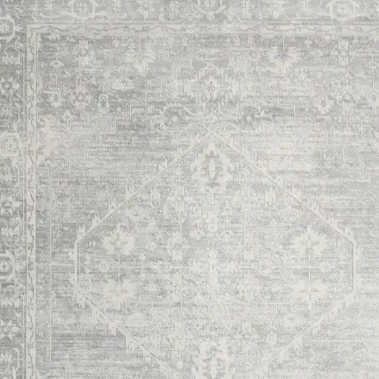 Gray Floral Distressed Area Rug Photo 3