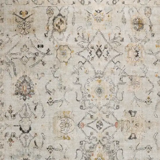 Gray Floral Distressed Area Rug Photo 7