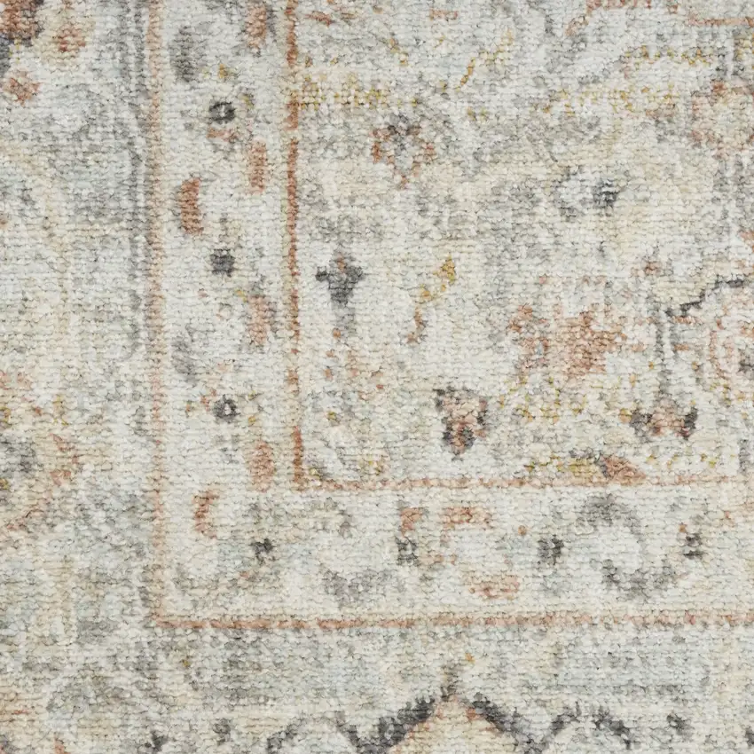 Gray Floral Distressed Area Rug Photo 2
