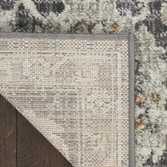 Gray Floral Distressed Area Rug Photo 9
