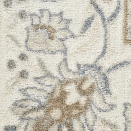 Gray Floral Distressed Area Rug Photo 6