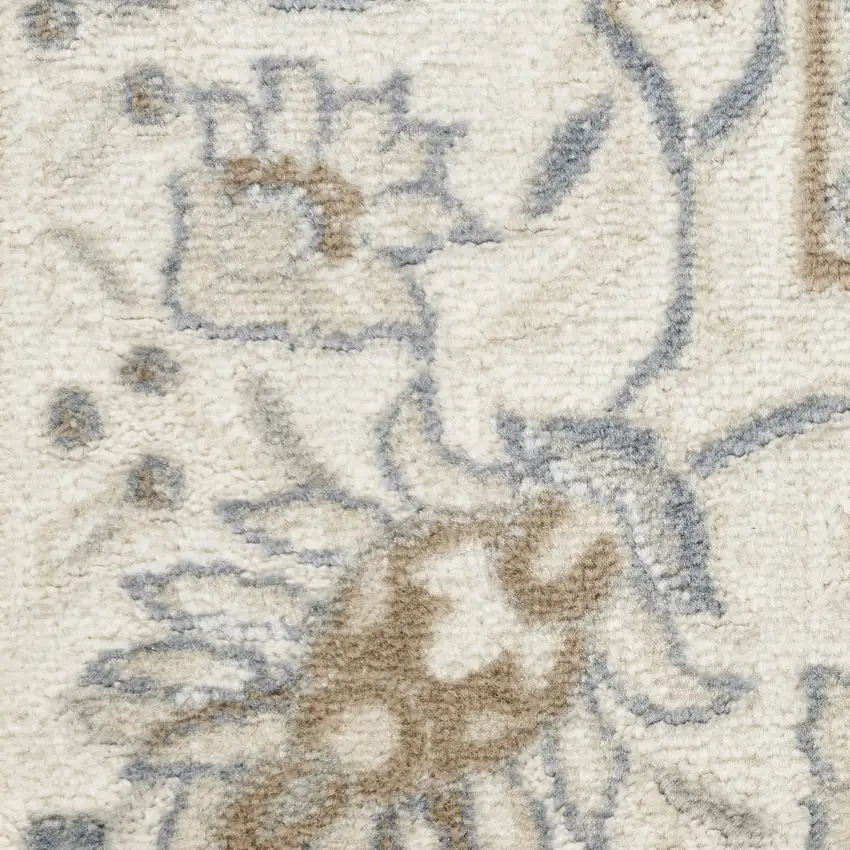 Gray Floral Distressed Area Rug Photo 3