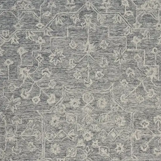 Gray Floral Finesse Area Rug Photo 4
