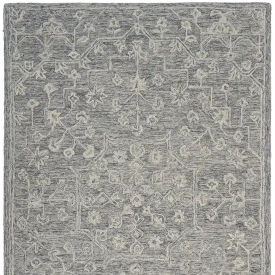 Gray Floral Finesse Area Rug Photo 5