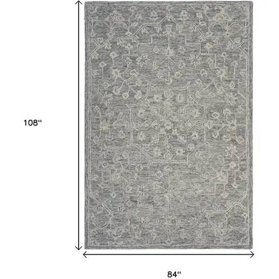 Gray Floral Finesse Area Rug Photo 3