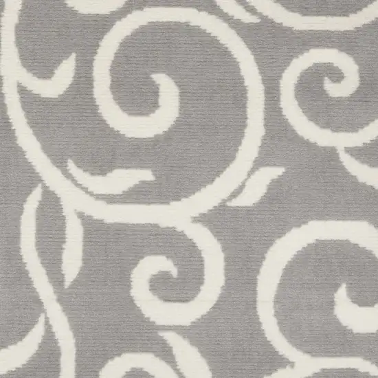 Gray Floral Power Loom Area Rug Photo 3