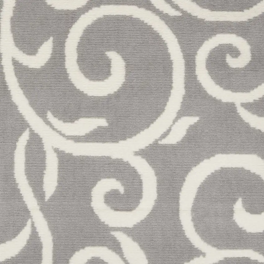 Gray Floral Power Loom Area Rug Photo 3