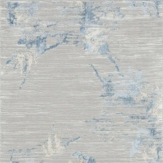 Gray Floral Power Loom Area Rug Photo 7
