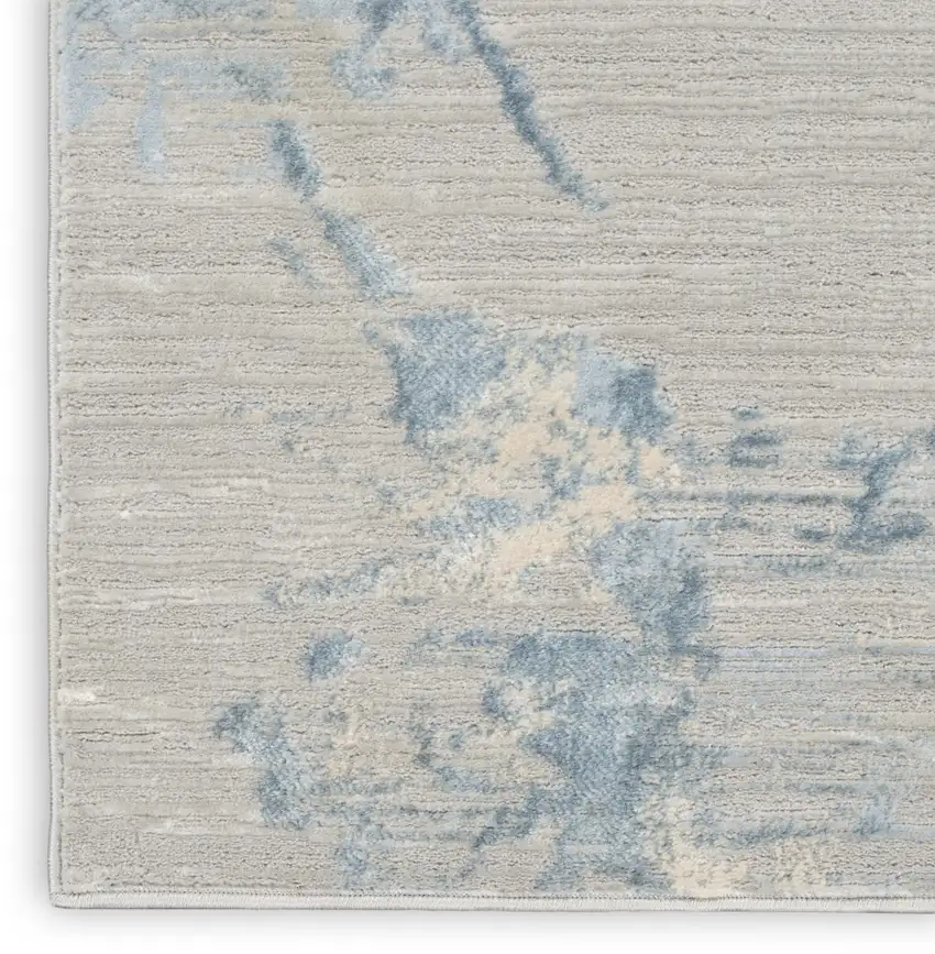 Gray Floral Power Loom Area Rug Photo 9