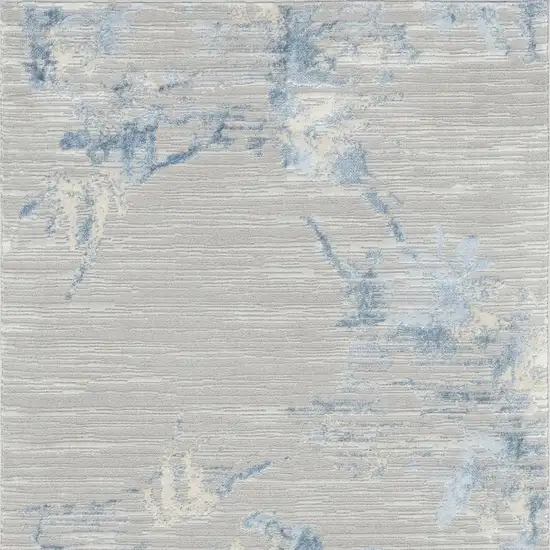 Gray Floral Power Loom Area Rug Photo 4