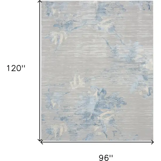 Gray Floral Power Loom Area Rug Photo 3