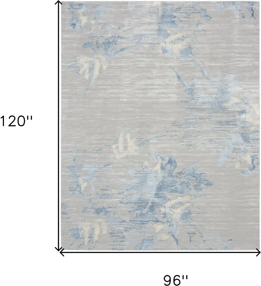 Gray Floral Power Loom Area Rug Photo 3