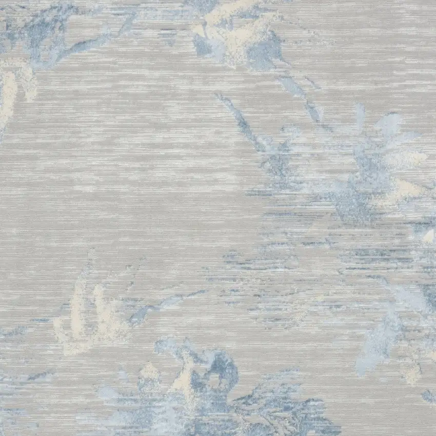 Gray Floral Power Loom Area Rug Photo 9