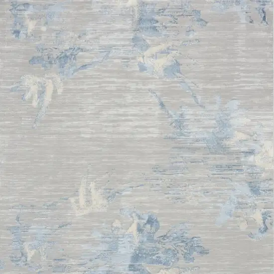 Gray Floral Power Loom Area Rug Photo 8