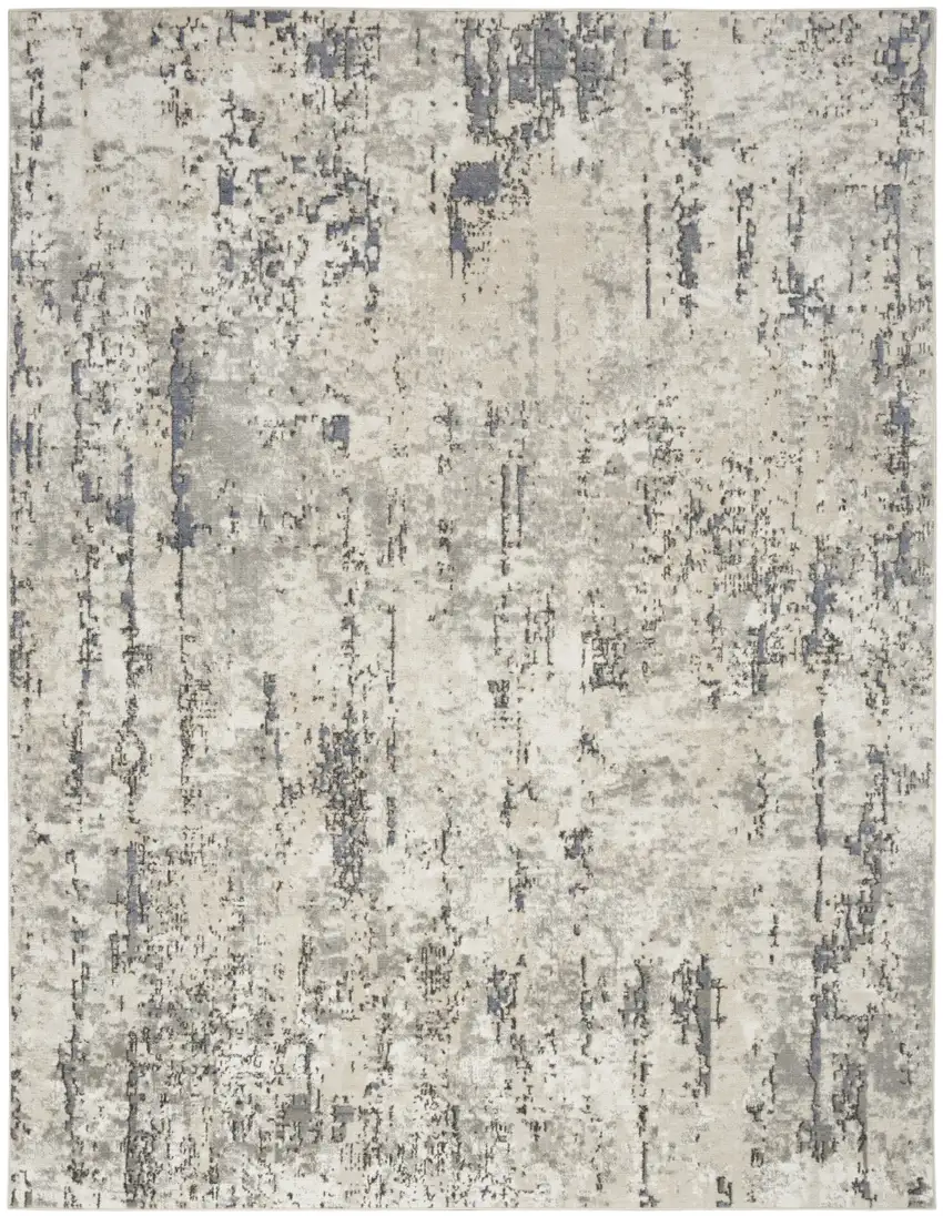 Gray Floral Power Loom Area Rug Photo 8