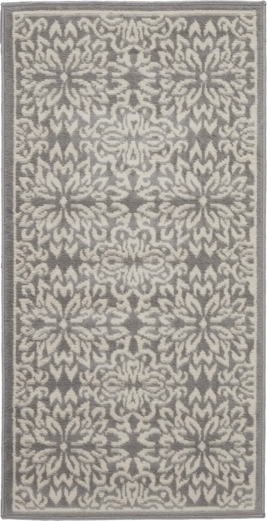 Gray Floral Power Loom Area Rug Photo 4