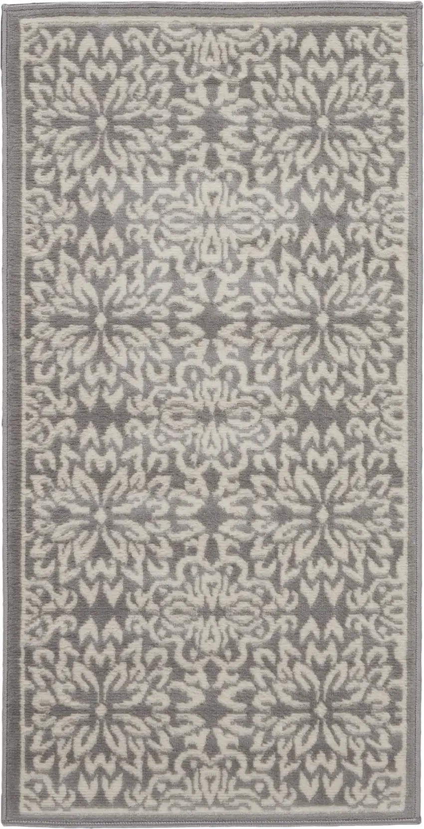 Gray Floral Power Loom Area Rug Photo 9