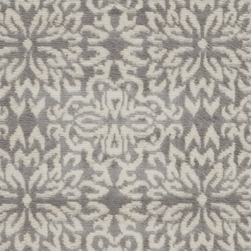 Gray Floral Power Loom Area Rug Photo 3