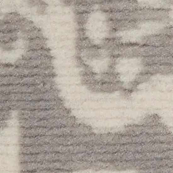 Gray Floral Power Loom Area Rug Photo 3