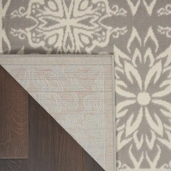 Gray Floral Power Loom Area Rug Photo 9