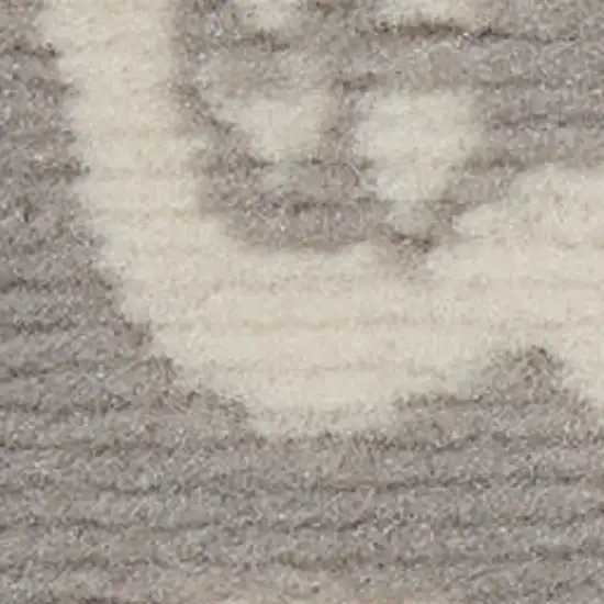 Gray Floral Power Loom Area Rug Photo 1