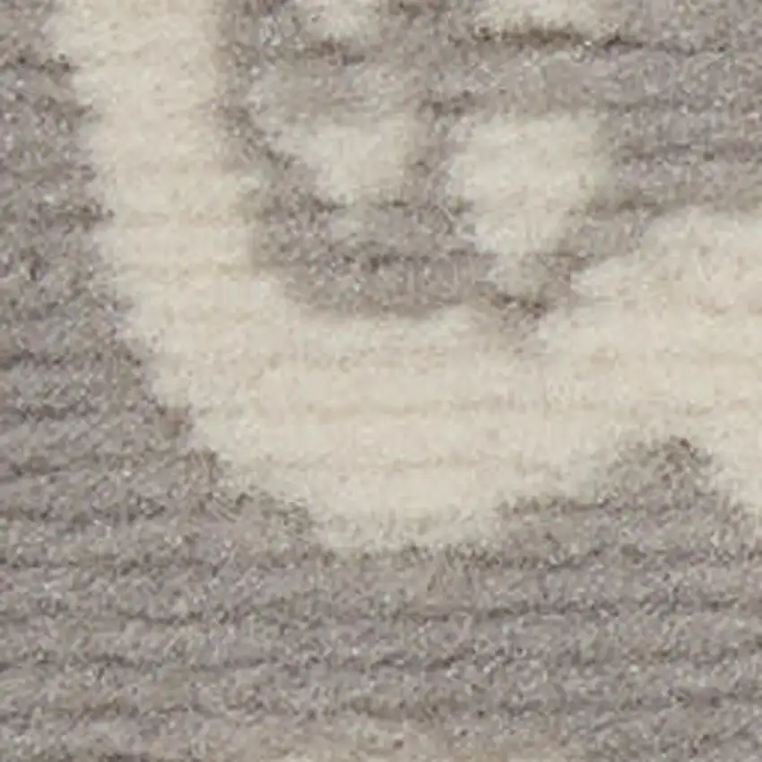 Gray Floral Power Loom Area Rug Photo 1