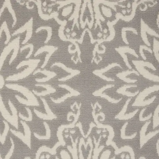 Gray Floral Power Loom Area Rug Photo 1
