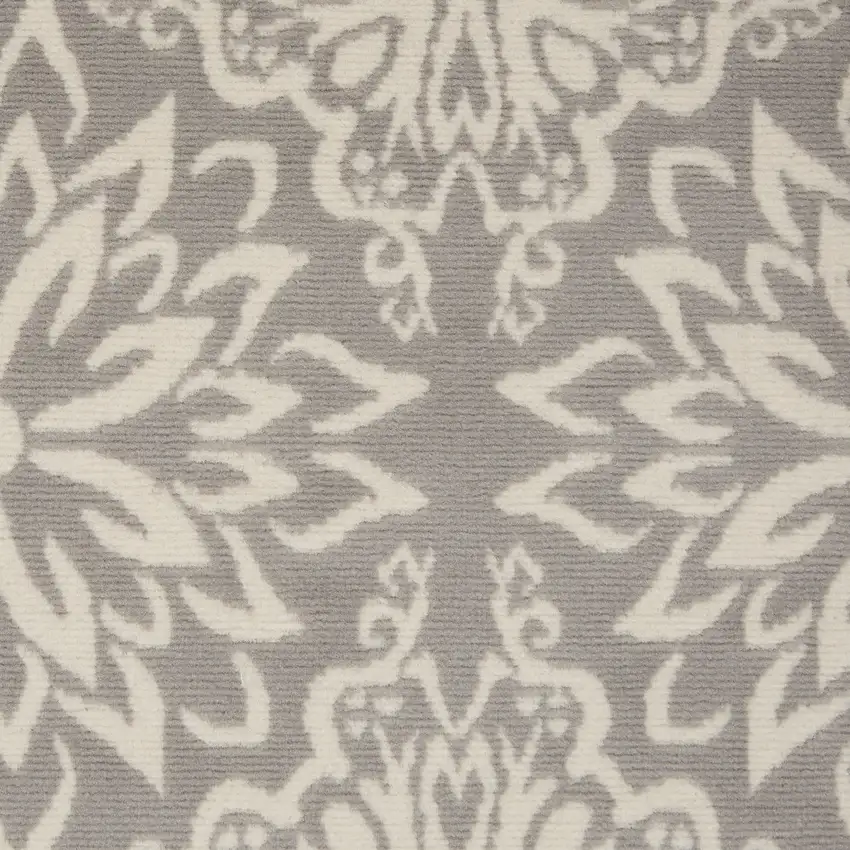 Gray Floral Power Loom Area Rug Photo 1