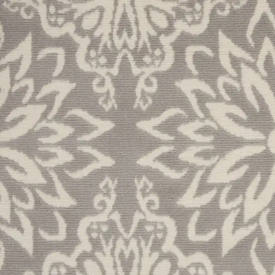 Gray Floral Power Loom Area Rug Photo 3