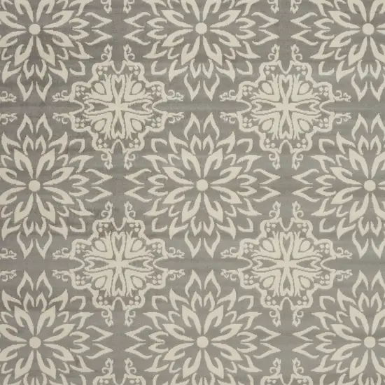 Gray Floral Power Loom Area Rug Photo 3