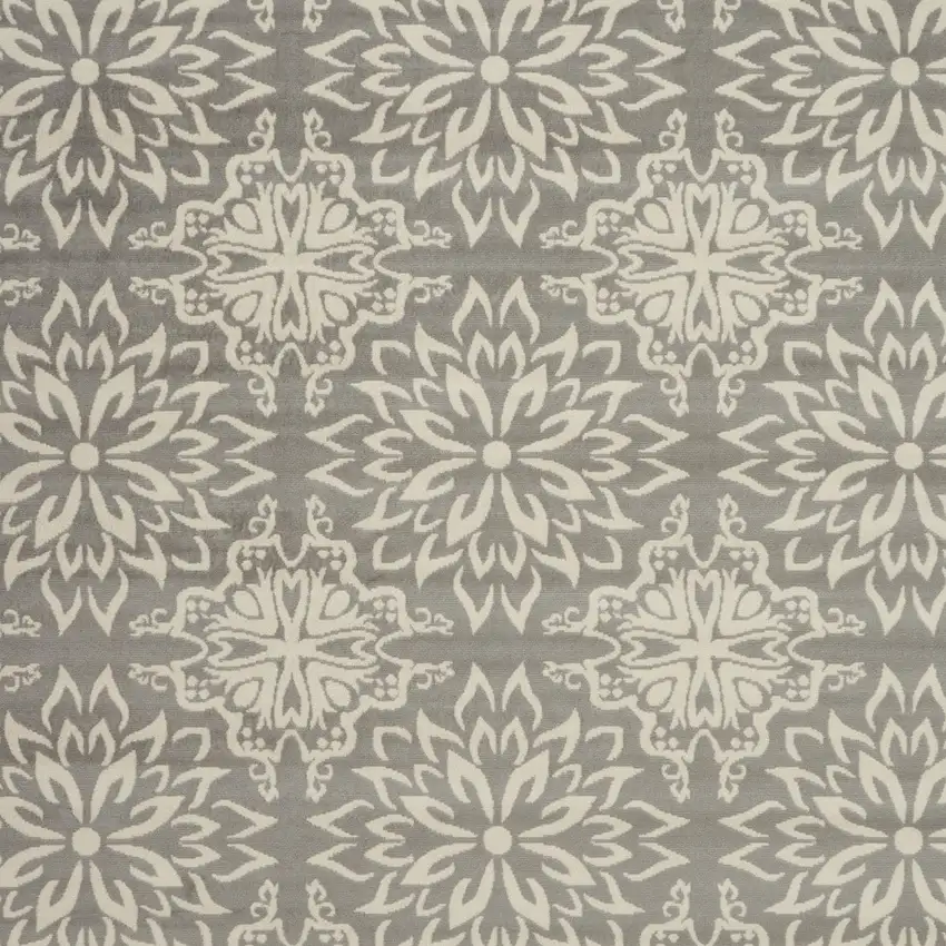 Gray Floral Power Loom Area Rug Photo 3